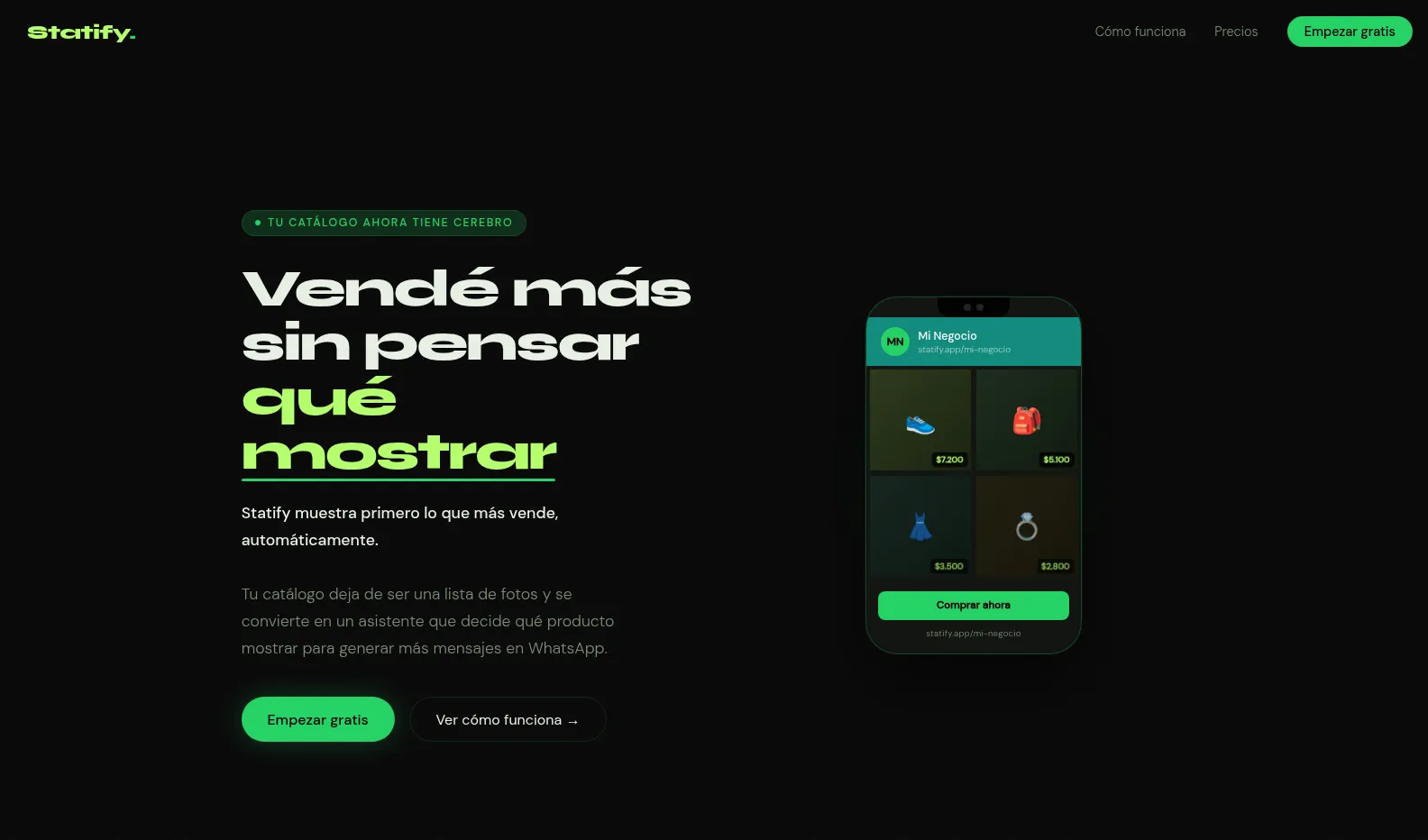 Catálogo inteligente para ventas por WhatsApp